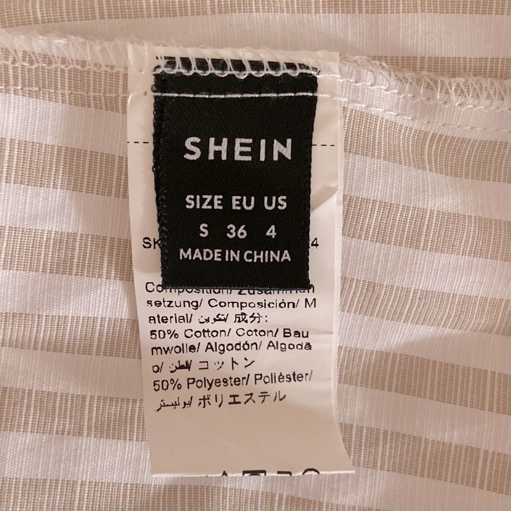 SHEIN White Striped Ruffle Top - Picture 6 of 8